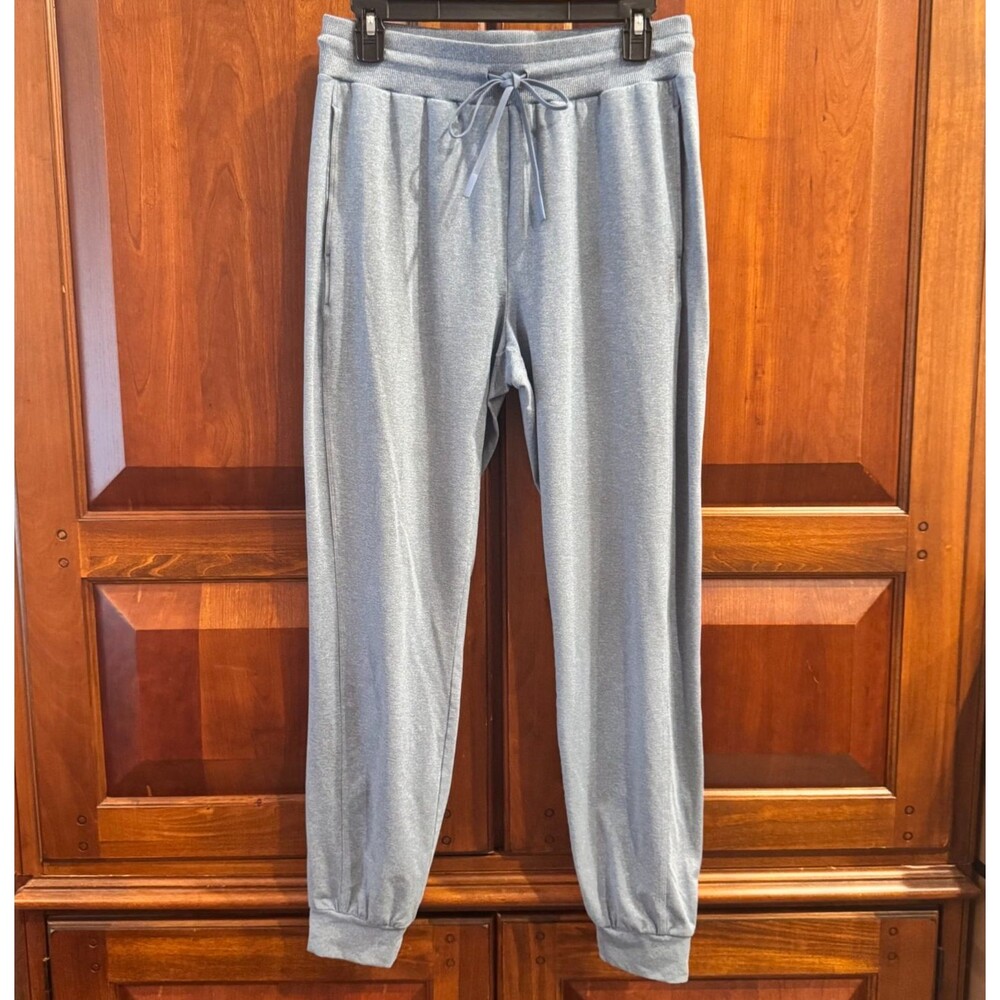 Fabletics Cloud Jersey Jogger Pants Women's Blue Heather Drawstring Stretch M - Picture 3 of 15